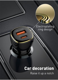 LDNIO 60W Car charger Dual USB Ports PD QC Super Fast Car charger Type C Compatible With iPhone 16 15 14 13 12 11 iPad Pro mini 6 Samsung S24 S23 S22 Xiaomi Airpods 4 Apple Watch S10 Black  - Image 3