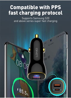 LDNIO 60W Car charger Dual USB Ports PD QC Super Fast Car charger Type C Compatible With iPhone 16 15 14 13 12 11 iPad Pro mini 6 Samsung S24 S23 S22 Xiaomi Airpods 4 Apple Watch S10 Black  - Image 5