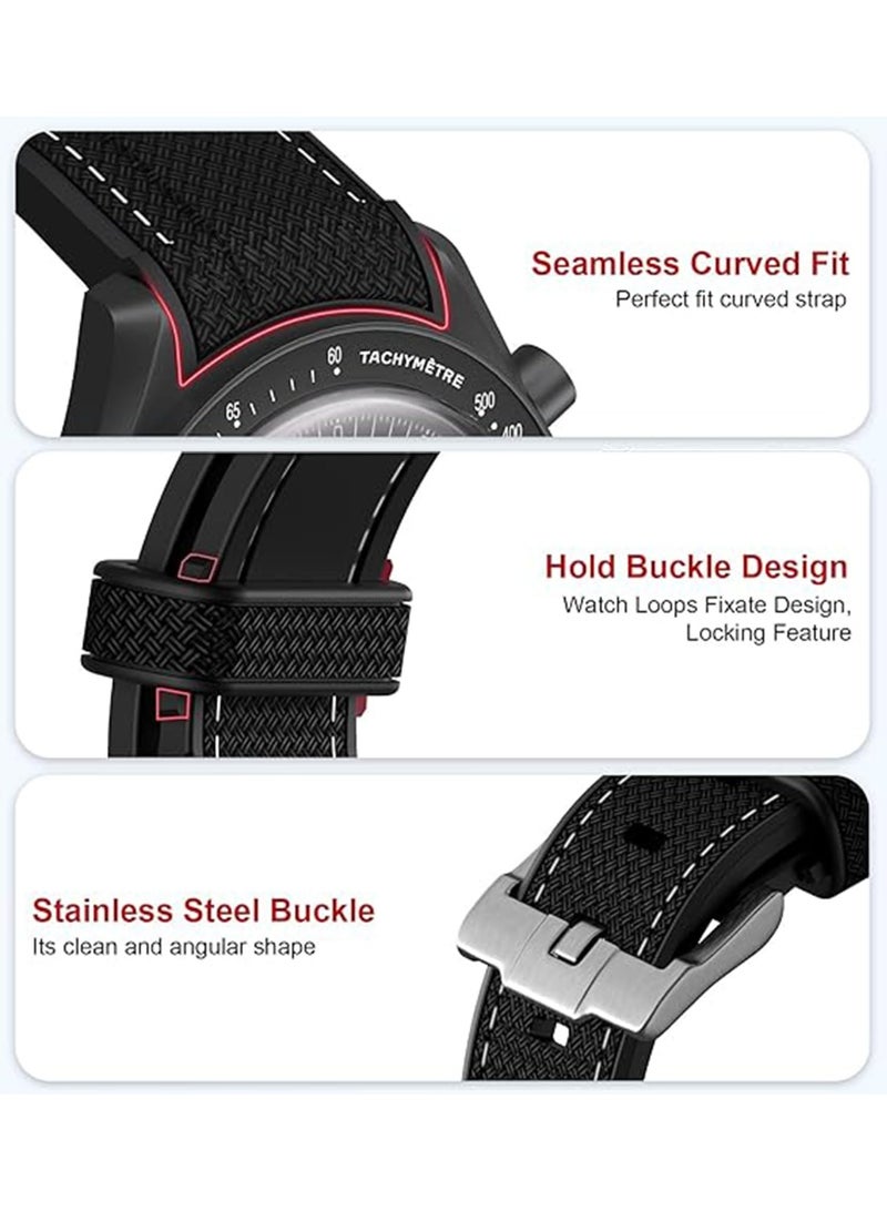 Curved Silicone Watch Strap Compatible with Omega X Swatch Moonswatch Speedmaster, 20mm, Gray - Image 3
