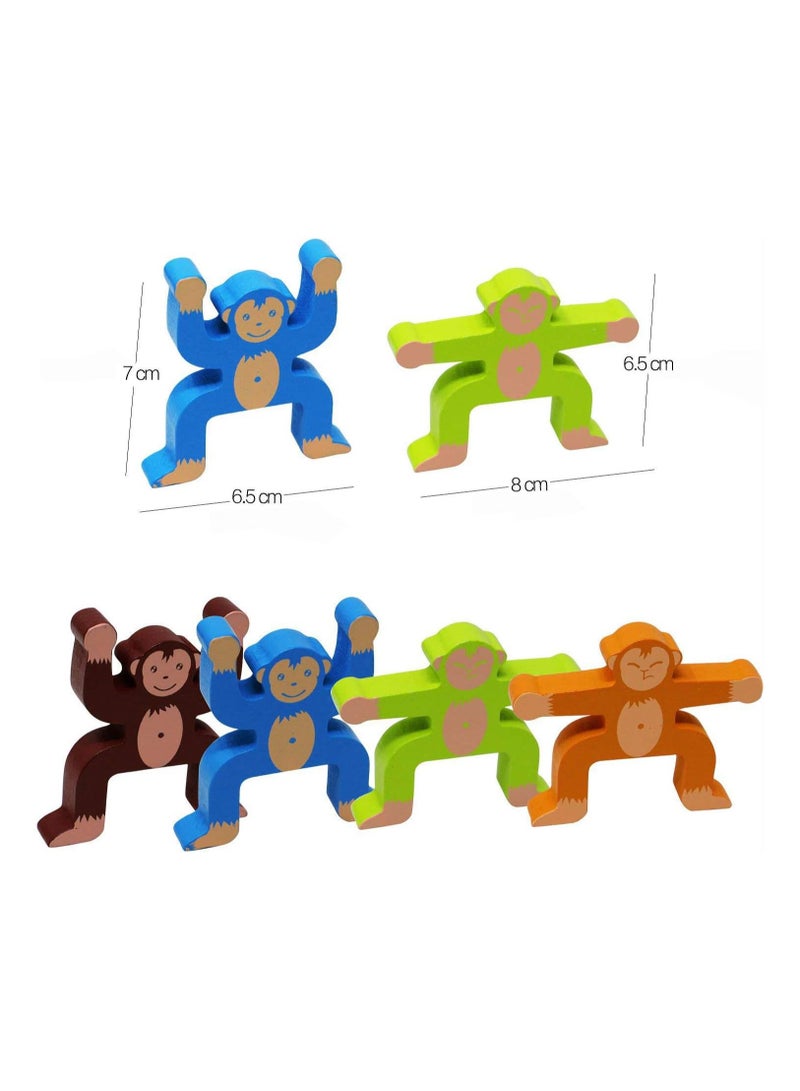 16 Pieces Wooden Stacking Games, Building Toys for Children Monkeys Balance Blocks - Image 5