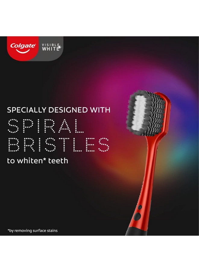 كولجيت فرشاة الأسنان اليدوية Visible White O2 2 قطعة فرشاة أسنان فائقة النعومة للبالغين تساعد على منع مشاكل رائحة الفم الكريهة وتسوس الأسنان والمينا واللثة. - Image 2