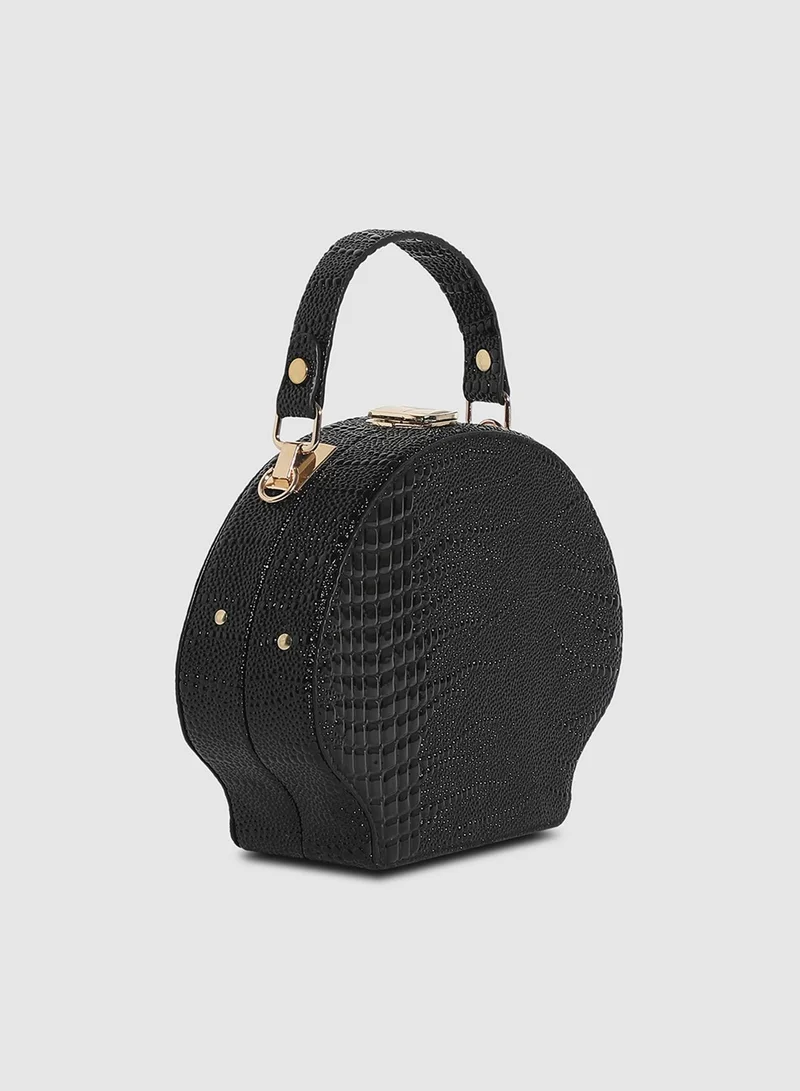 Haute Sauce  Seashell Croc Handbag - Black for Women | Best Price UAE