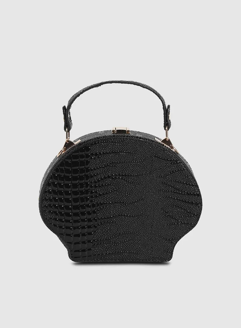 Haute Sauce  Seashell Croc Handbag - Black for Women | Best Price UAE