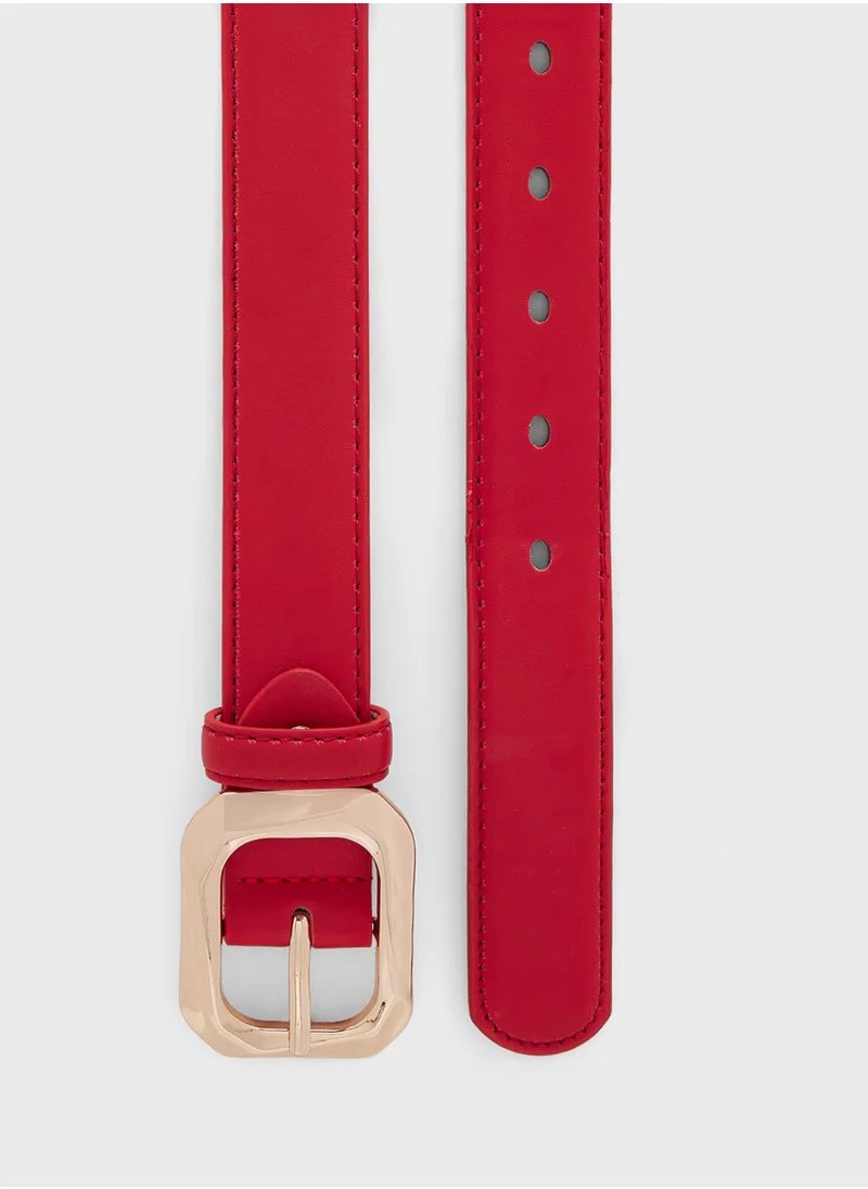 جينجر Square Buckle Belt