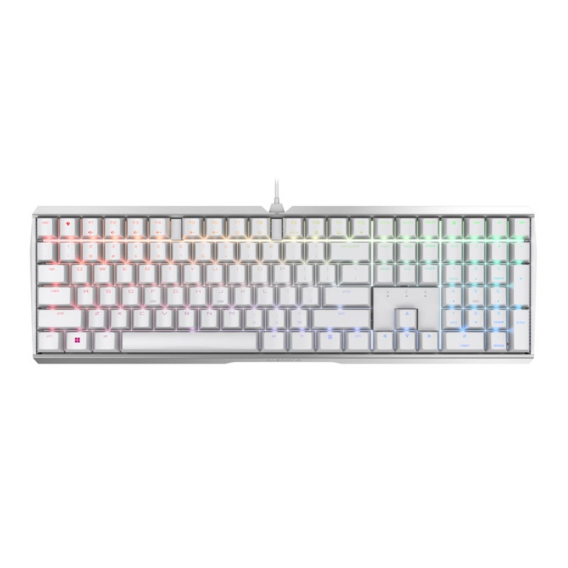 Cherry MX 3.0S, Wired Mechanical Gaming Keyboard, Robust Aluminum Housing, RGB-Lighting, Full Key Rollover, Anti Ghosting, MX RED Switches, White - Image 1