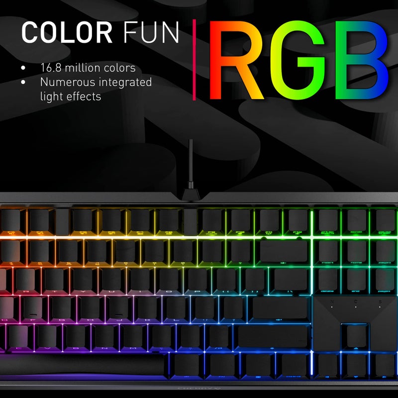 Cherry MX 3.0S, Wired Mechanical Gaming Keyboard, Robust Aluminum Housing, RGB-Lighting, Full Key Rollover, Anti Ghosting, MX RED Switches, White - Image 5
