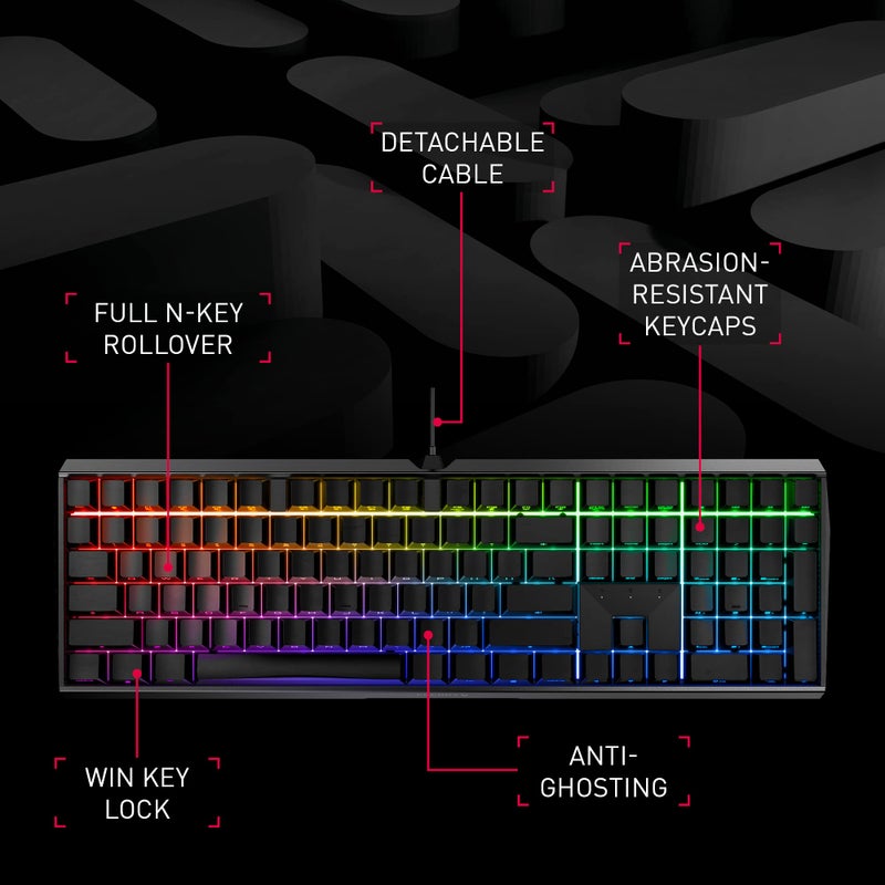 Cherry MX 3.0S, Wired Mechanical Gaming Keyboard, Robust Aluminum Housing, RGB-Lighting, Full Key Rollover, Anti Ghosting, MX RED Switches, White - Image 2