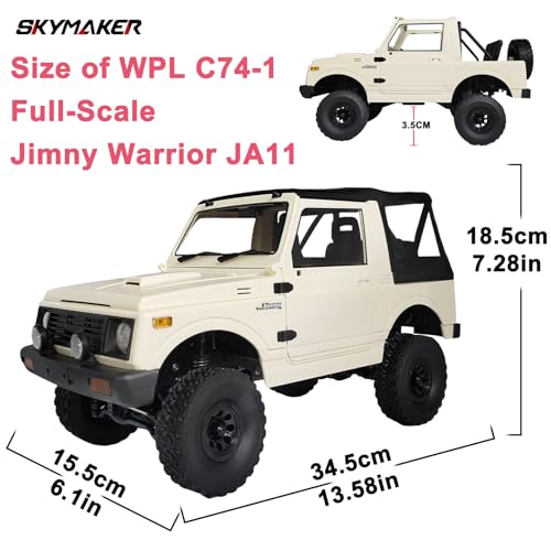 Skymaker WPL C741 Suzuki Jimny 110 Outdoor Remote Controlled Car 4WD Four Wheel Drive RC Car Rock Crawling Crawler for All Terriens OffRoad Driving - Image 5
