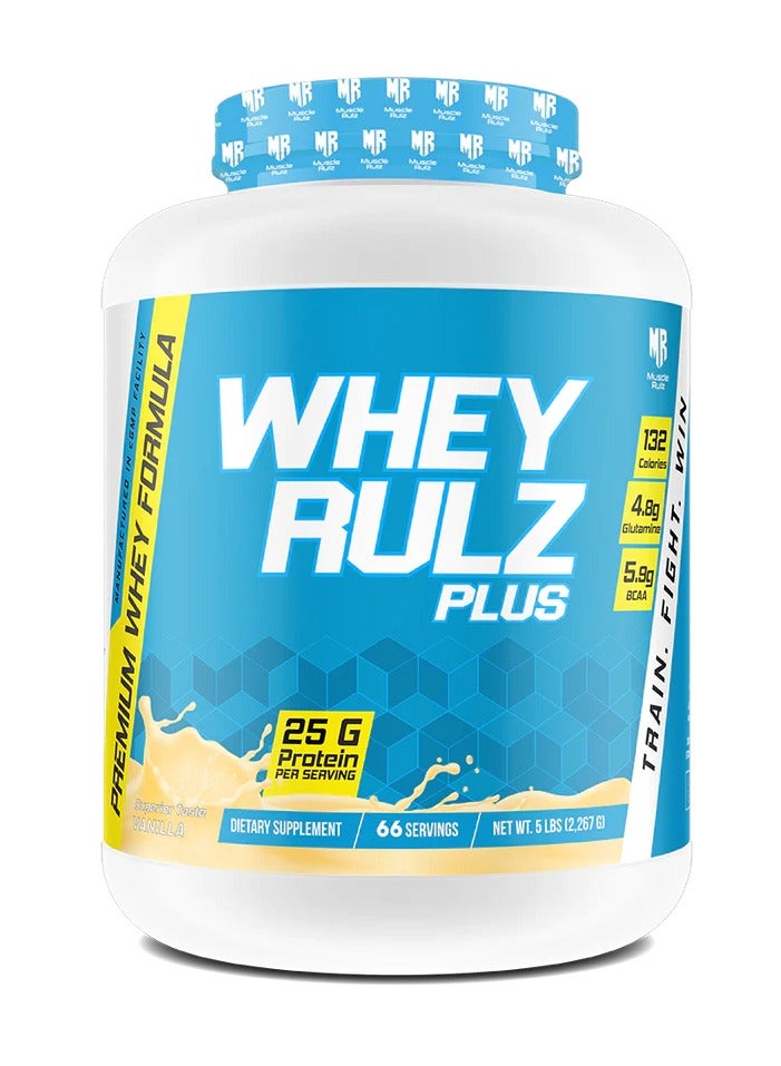 MUSCLE RULZ WHEY RULZ PLUS 5LBS/2.26KG VANILLA