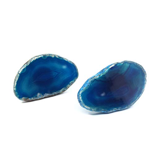 ZILucky Stone Cabinet Knobs for Nursery Dresser Cupboard Wardrobe Cabinet Kitchen Natural Stone Theme Knobs Pack of 2 (Blue #1) - Image 4