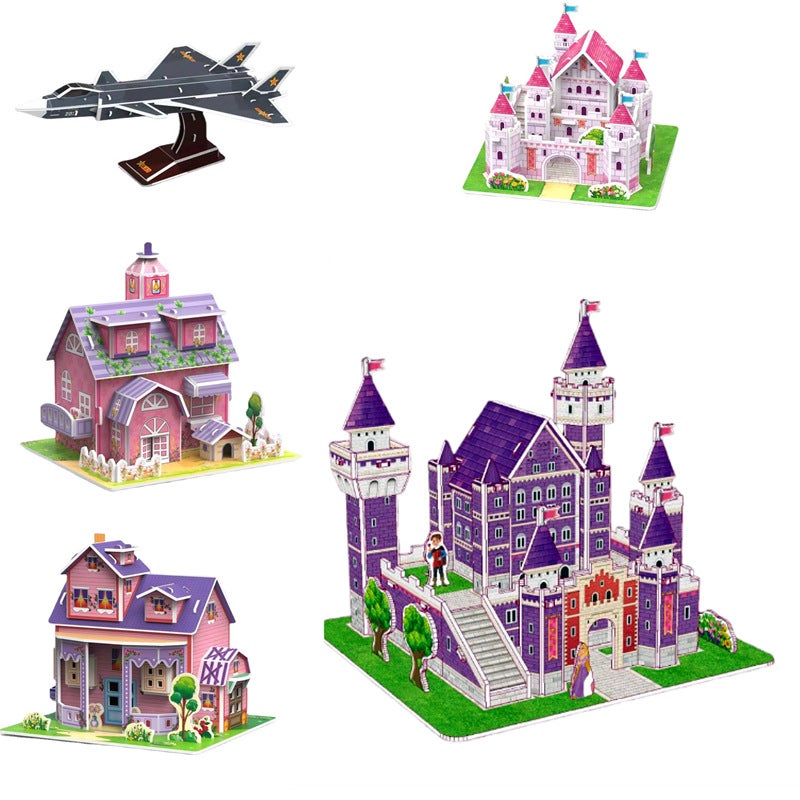 3D Stereo Puzzle Paper Diy Model Kidsren'S House Classroom Handmade Stall Toys - Image 4