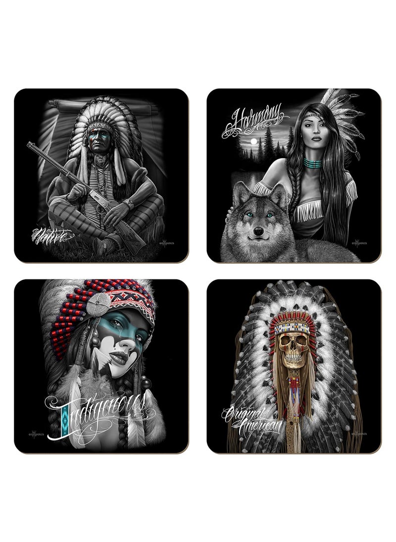 Midsouth Products - Midsouth Products Native American Art Coaster Set of 4 - David Gonzales - Image 1
