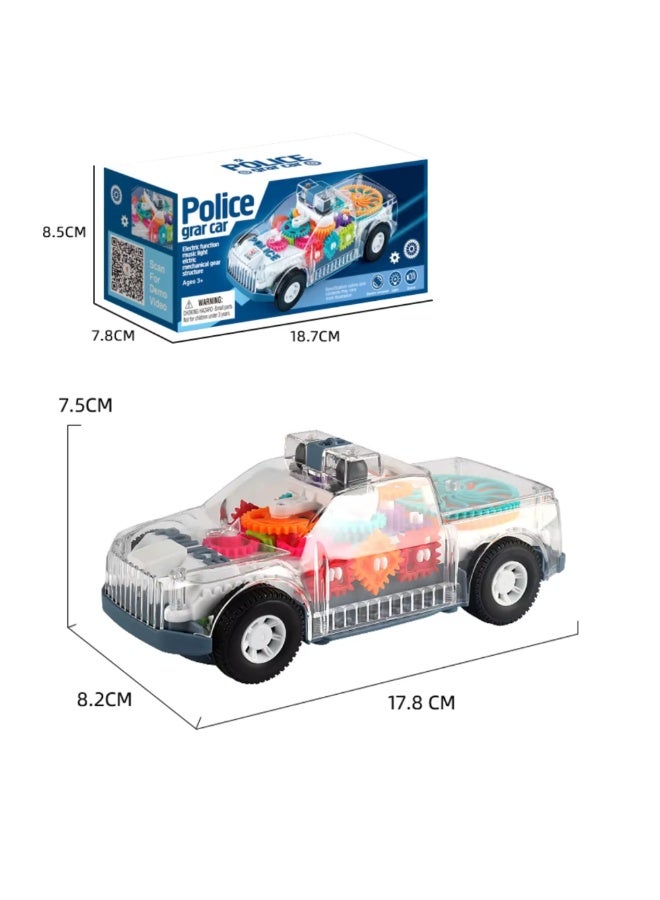 سيارة الشرطة مع تروس ملوّنة متحركة وأضواء وموسيقى وحركة أوتوماتيكية – موديل 8870 للأطفال +3 سنوات - Image 2