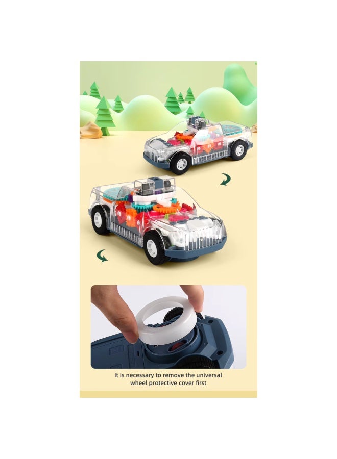 سيارة الشرطة مع تروس ملوّنة متحركة وأضواء وموسيقى وحركة أوتوماتيكية – موديل 8870 للأطفال +3 سنوات - Image 5