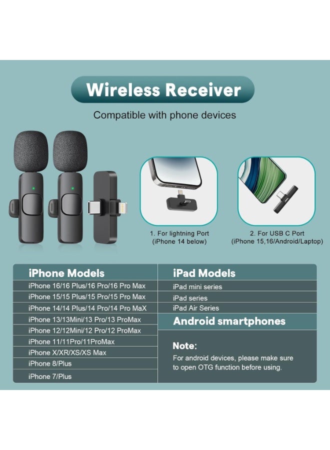 CoomBe Wireless Mini Microphone for iPhone, Android Phone - Lavalier Lapel Mic for Audio Video Recording - Clip on Content Creator Microphones for YouTube Tiktok Podcast Vlogging - Image 2