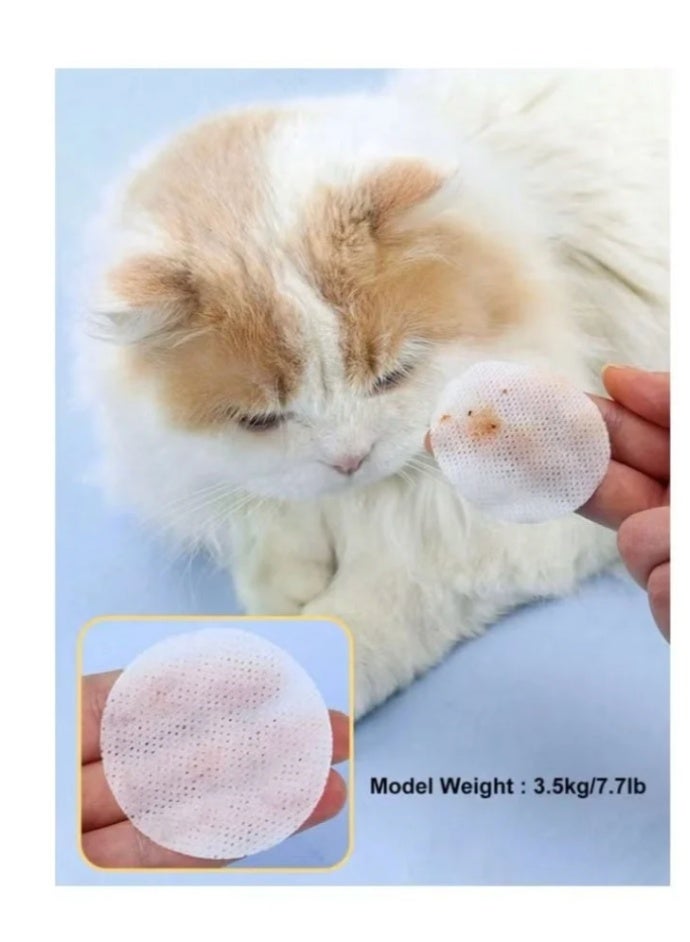 130 Pieces Pet wet wipes made of gentle cotton to clean eyes,ears and nose from tears,crusts and dirt on the eyes of cats and dogs,box containing - Image 2