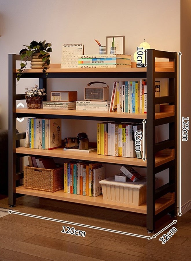 كيكي رف كتب عصري متعدد الوظائف مكون من 4 طبقات بتصميم مثبت على الحائط وواقف على الأرض 120 سم - Image 2