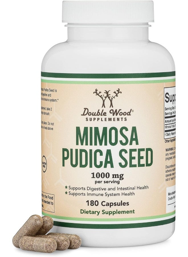 كبسولات بذور الميموزا بوديكا 180 كبسولة، إمداد لمدة 3 أشهر 1000 مجم لكل وجبة لدعم الأمعاء وتطهير الطفيليات للبالغين - Image 1