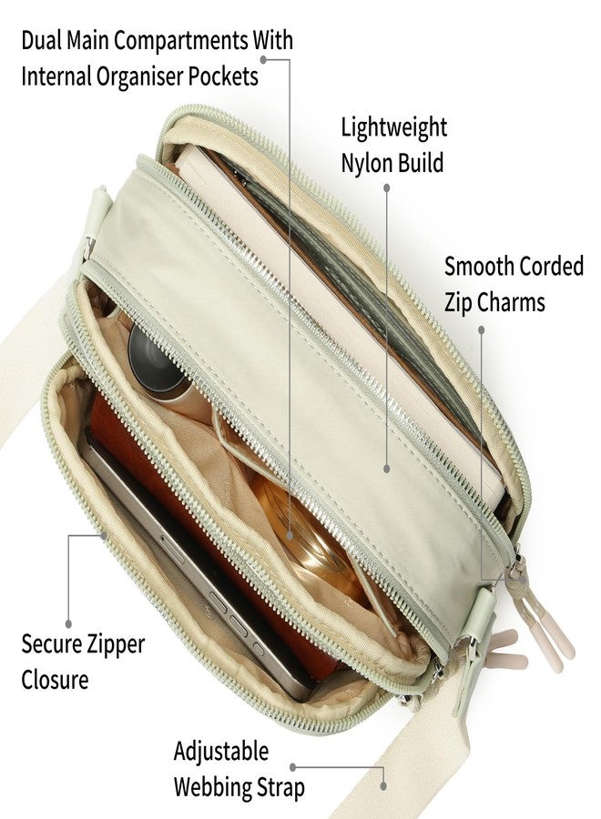 Fastrack Cloud Carry Sling | Lightweight Nylon Sling Bag for Women | Dual Compartments, Organiser Pockets & Adjustable Webbing Strap - Image 3