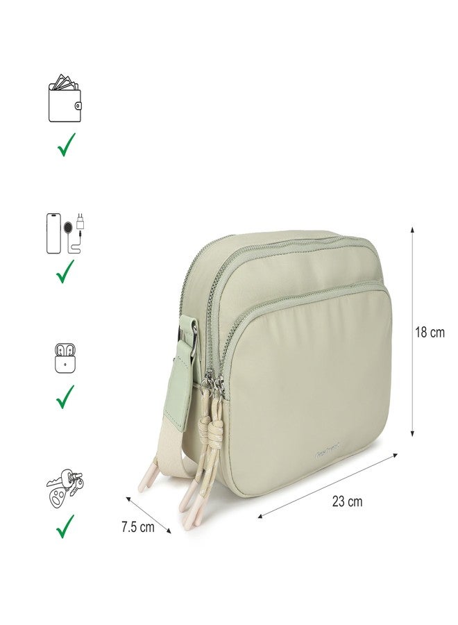 Fastrack Cloud Carry Sling | Lightweight Nylon Sling Bag for Women | Dual Compartments, Organiser Pockets & Adjustable Webbing Strap - Image 4