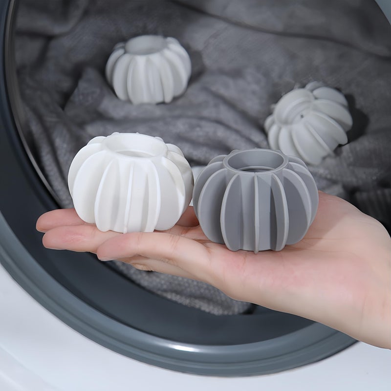 KKpxafl Laundry Balls Tangle Free for Washing Machines,Reusable Laundry Balls, Silicone Steamer Dryer Balls Washer Balls Laundry Balls (8pcs：4 White+4 Gray) - Image 2
