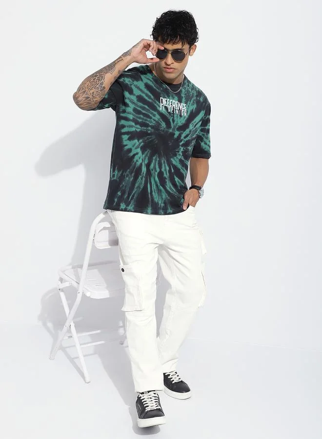 Difference of Opinion Men Oversized Tie Dye All Over Print T-Shirt