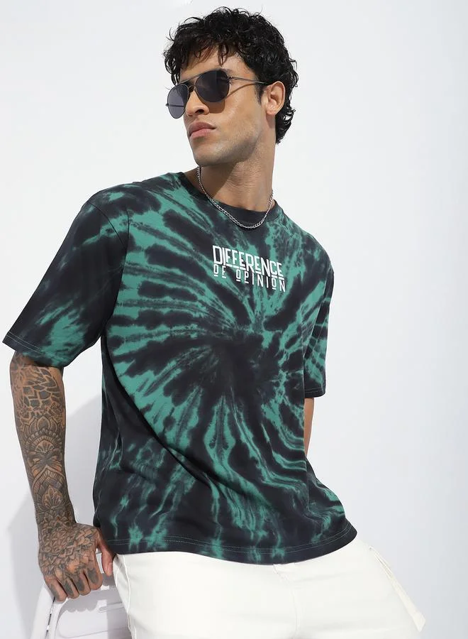Difference of Opinion Men Oversized Tie Dye All Over Print T-Shirt