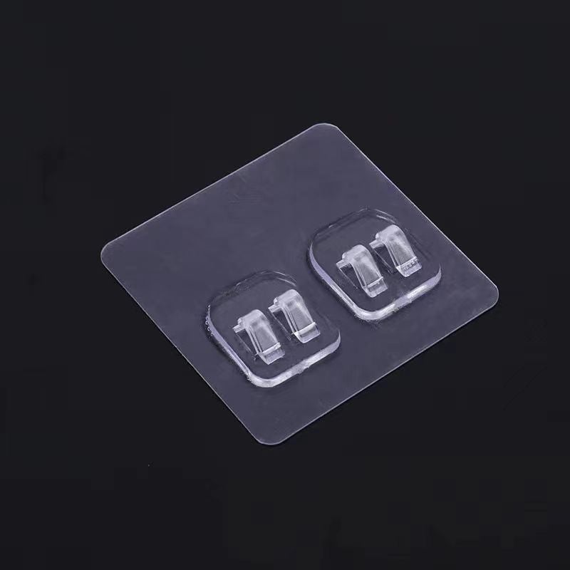 Clear Adhesive Wall Hooks for Kitchen Bath 7*7 pair of clasp stickers 