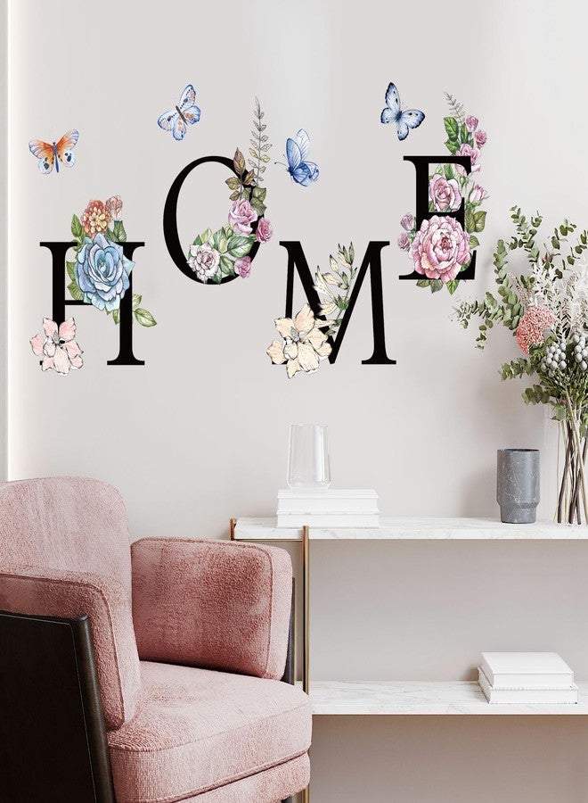 Aurbhosa Home Wall Sticker Vintage Flower Wall Decal Colorful Floral Butterfly Wall Art Mural Peel and Stick Word Quotes Home Wall Stickers for Living Room - Image 3