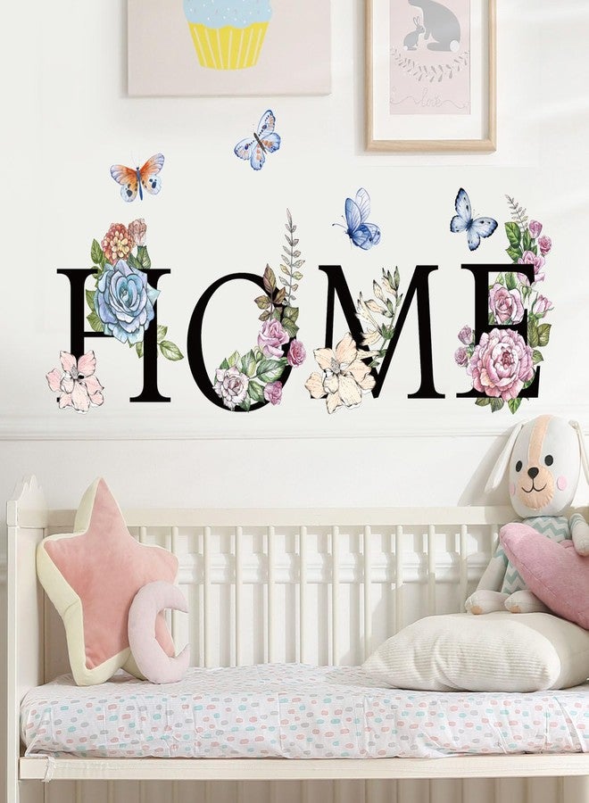 Aurbhosa Home Wall Sticker Vintage Flower Wall Decal Colorful Floral Butterfly Wall Art Mural Peel and Stick Word Quotes Home Wall Stickers for Living Room - Image 5