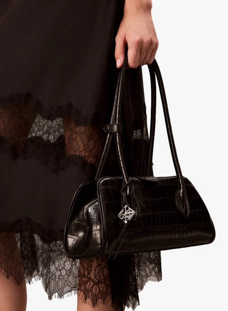 Calvin Klein Emblem Logo Crocodile Shoulder Bag