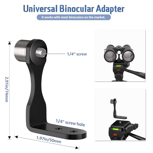 Lusweimi Binocular Tripod, 72” Spotting Scope Tripod Stand with Binocular Adapter and 2 QR Plates, Travel Camera Stand with Phone Holder/Carry Bag, Compatible with Binoculars/Spotting Scope/Camera/Phone - Image 3