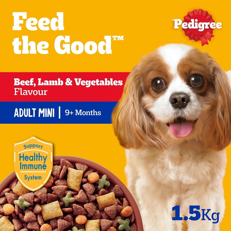 Pedigree Processed natural substance Beef, Lamb and Vegetables Small Dog Food- 1.5kg Cross product combo compatible - Image 2