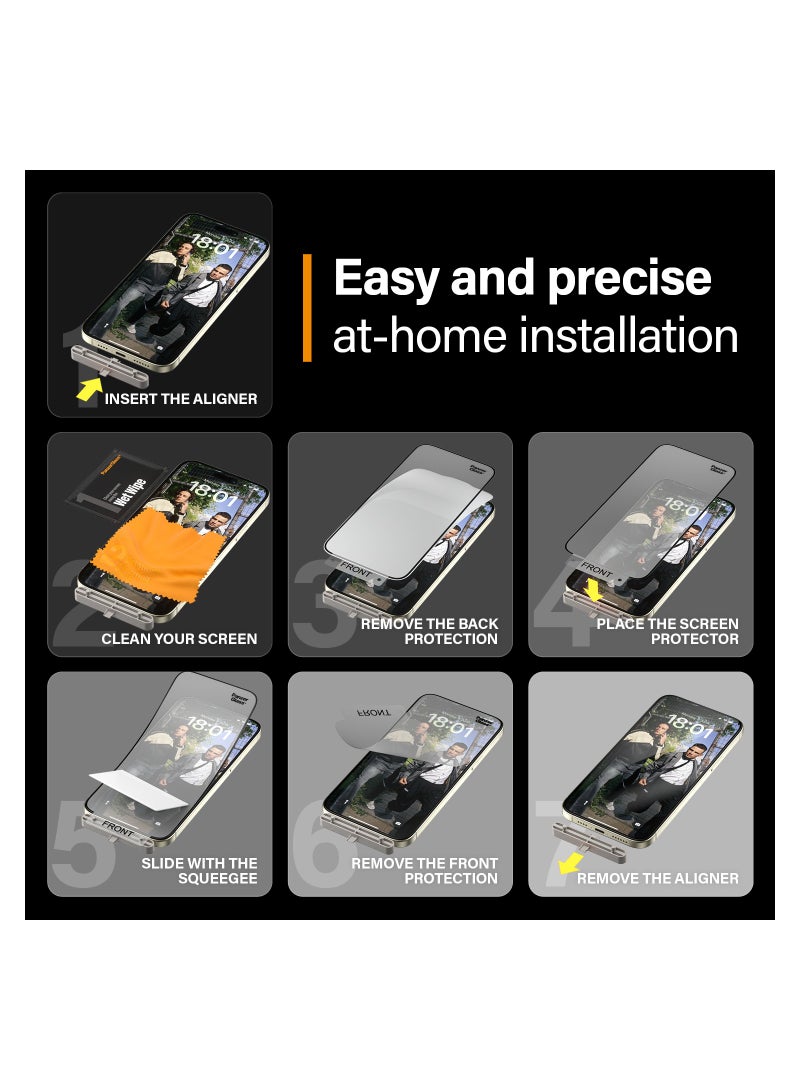 PanzerGlass حماية شاشة بانزر جلاس™ الصديقة للبيئة لمصفوفة آيفون 15 بلس - حماية، إطالة وإحداث فرق - مع مساعدة التركيب لتسهيل التثبيت - Image 5