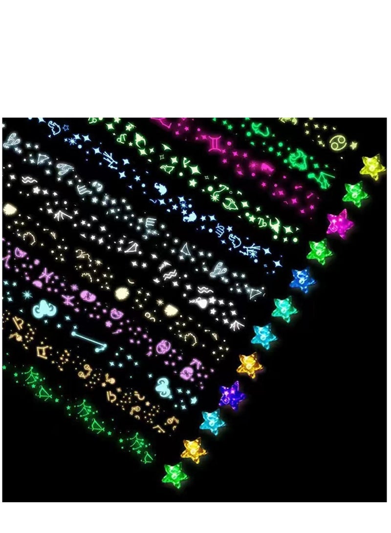 KASTWAVE Star Origami Paper Star Paper Strip Sided Origami Stars Paper Lucky Star Decoration Paper Strips DIY Hand Art Crafts (Luminous 12 Colors (840 sheets)) - Image 1