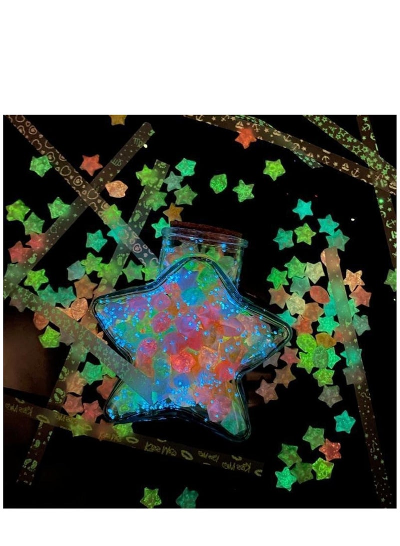 KASTWAVE Star Origami Paper Star Paper Strip Sided Origami Stars Paper Lucky Star Decoration Paper Strips DIY Hand Art Crafts (Luminous 12 Colors (840 sheets)) - Image 4