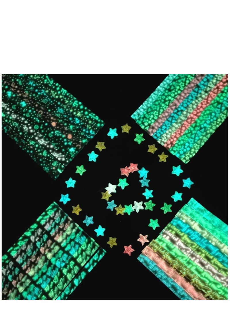KASTWAVE Star Origami Paper Star Paper Strip Sided Origami Stars Paper Lucky Star Decoration Paper Strips DIY Hand Art Crafts (Luminous 12 Colors (840 sheets)) - Image 2