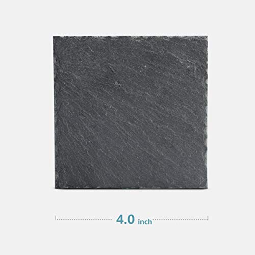 STORE 2508 Store2508 Natural Slate Stone Coasters, 10x10 Cm, Pack of 4 - Image 5