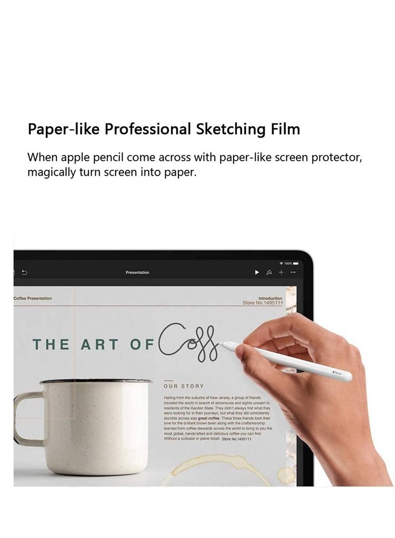 حامي شاشة شعور الورق لمايكروسوفت سيرفيس برو 10 2024 / سيرفيس برو 9 2022 / سيرفيس برو 8 (13 بوصة) / سيرفيس برو X، فيلم واقي غير لامع مضاد للوهج متوافق مع قلم اللمس للرسم والكتابة - Image 4