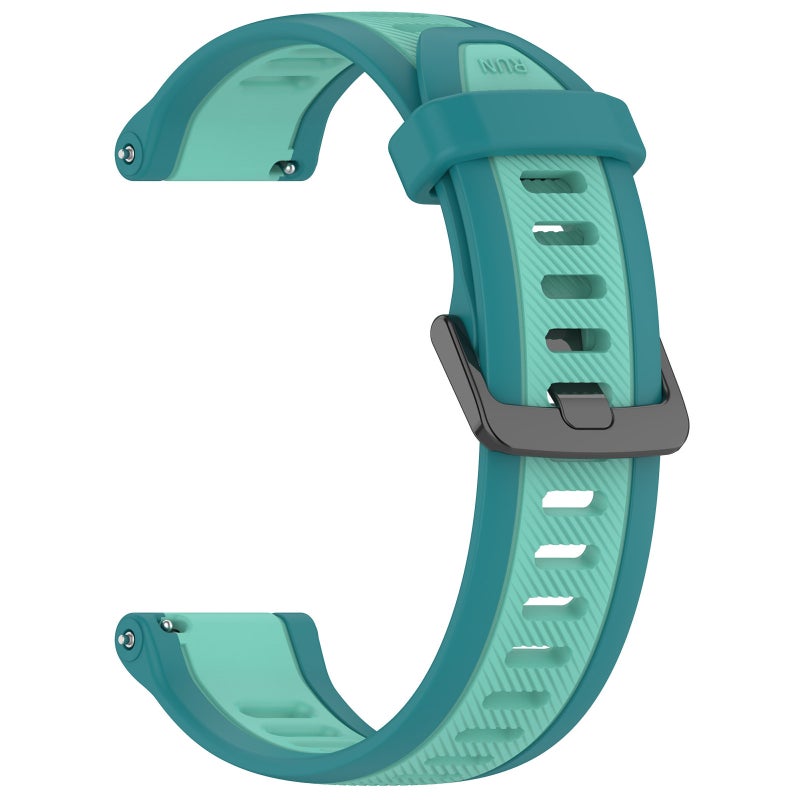 S-TOP For Garmin VivoMove Trend 20mm Two Color Textured Silicone Watch Band(Teal) - Image 2
