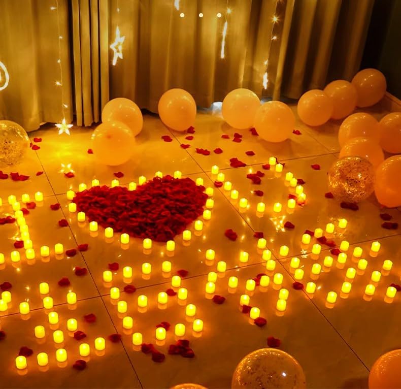 UREVO 24 PACK Tea Lights Candles Warm Yellow - Image 5