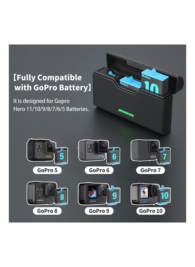 شاحن بطارية ثلاثي القنوات لجهاز GoPro Hero 11 10 9 8 7 6 5، بديل شاحن بطارية GoPro، شاحن بطارية GoPro مع قنوات متعددة، شاحن بديل متوافق مع GoPro - Image 2