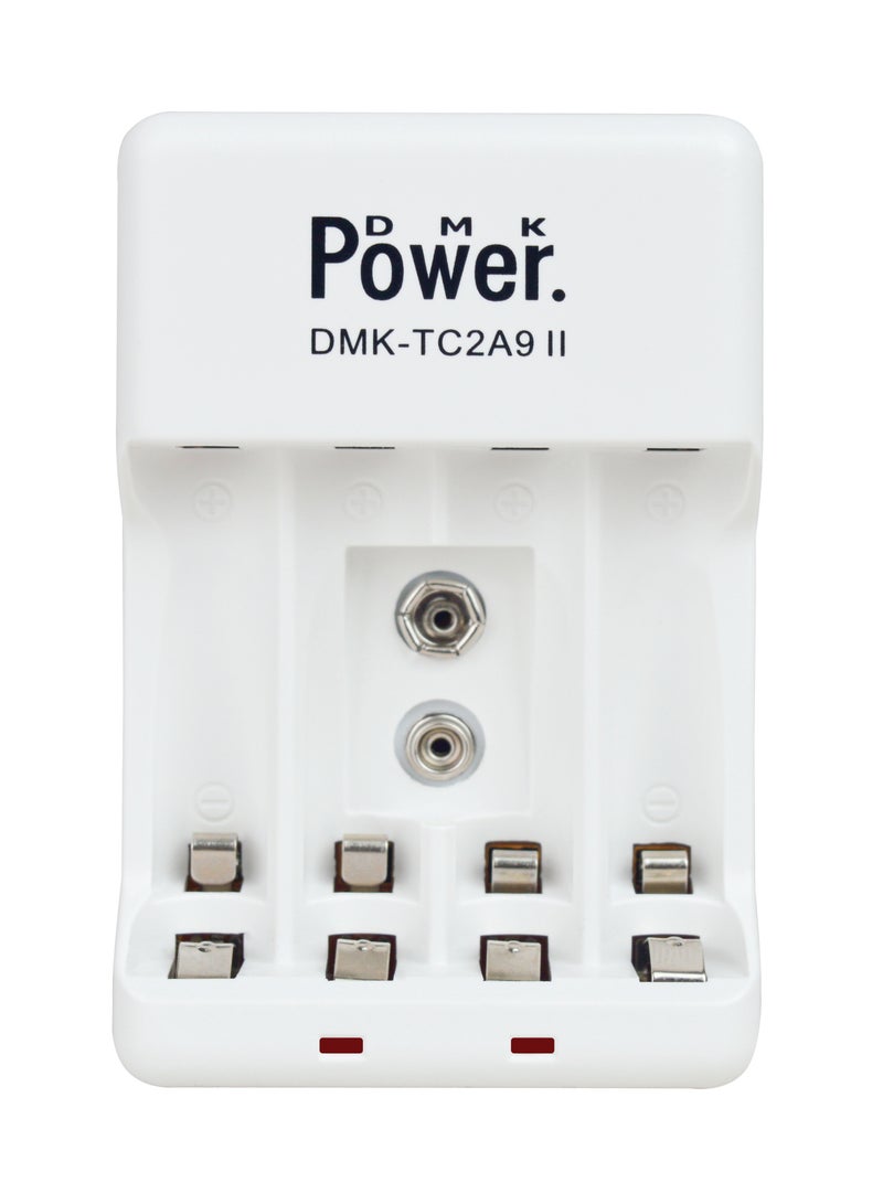 DMK Power TC-2A9 II High-Speed 4slot AA AAA 9V Battery Charger with Smart Charging Technology - Compact and Efficient Rechargeable Battery Charger used for Home and Travel Use - Image 1