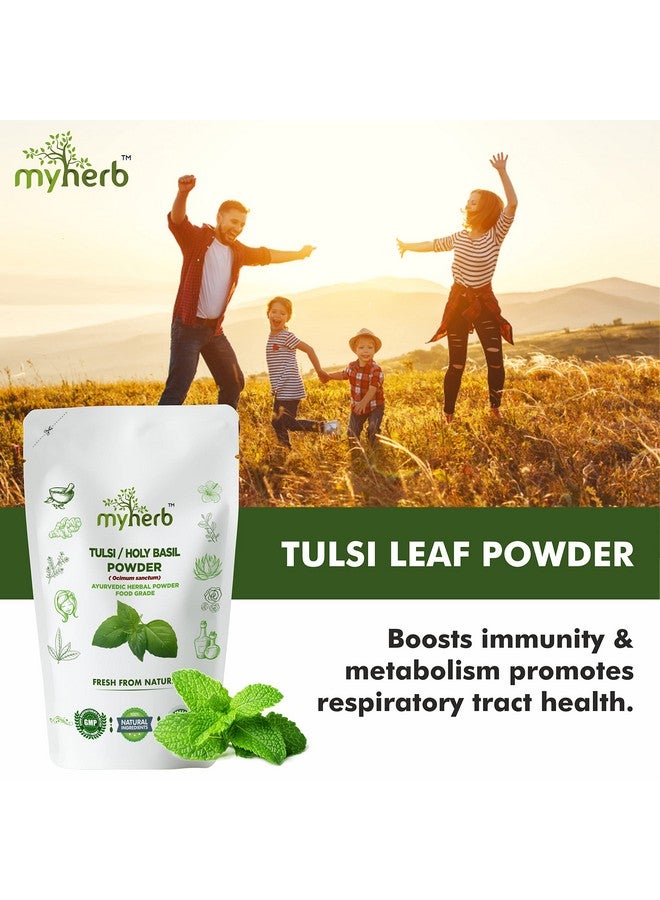 myherb مسحوق تولسي العضوي الطبيعي 100% من MYHERB (أوكيموم سانكتوم) الريحان المقدس || 227 جرام/0.5 رطل || مسحوق أيورفيدي || يعزز المناعة، الأيض || للرجال والنساء - Image 4