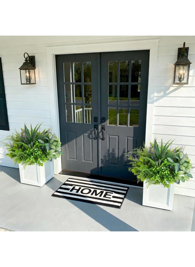 Hrobek Outdoor Faux Plants UV Resistant - 12 Bouquets Realistic Artificial Eucalyptus Fern Lavender Greenery for Patio Garden Front Porch Decor Weatherproof Fake Plants for Outside - Image 3