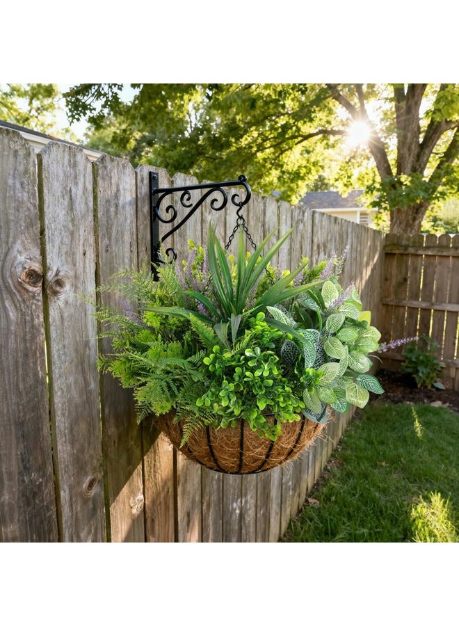 Hrobek Outdoor Faux Plants UV Resistant - 12 Bouquets Realistic Artificial Eucalyptus Fern Lavender Greenery for Patio Garden Front Porch Decor Weatherproof Fake Plants for Outside - Image 4