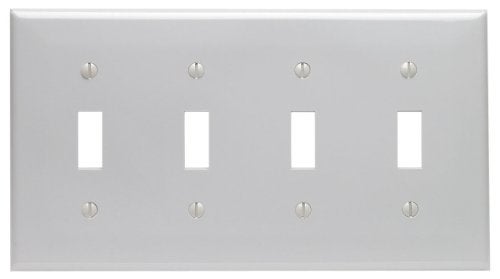 Leviton 4-Gang Toggle Device Switch Wallplate, Standard Size, Thermoplastic Nylon, 80712-GY, Gray - Image 5