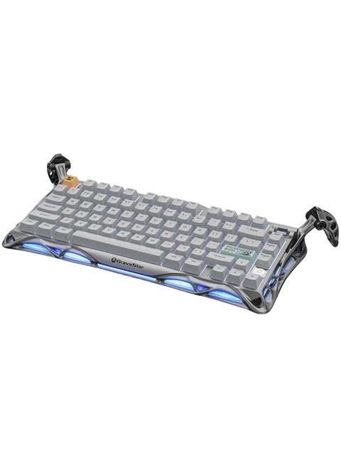GravaStar Mercury K1 Pro Wireless Mechanical Gaming Keyboard – 75% Hot-Swappable Gasket Mount, RGB Backlight, Tri-Mode BT5.0/2.4GHz/USB-C – Silver Grey, Win/Mac/iOS Compatible