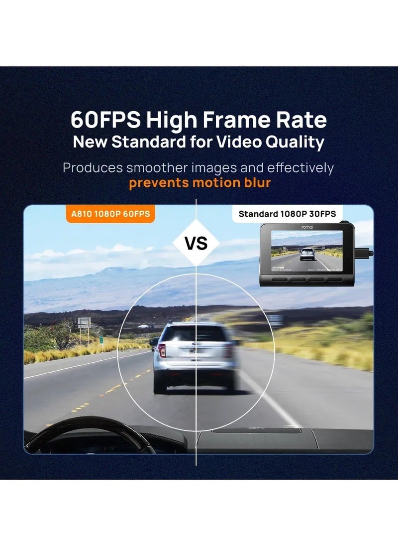 70mai - 70mai A810-2  Dash Cam Set True 4K HDR Dual Vision, Built-in GPS Logger, ADAS, Starvis 2 IMX 678 150° Wide Sensor, Optional Parking Mode with Motion Detection & Time Lapse - Image 1