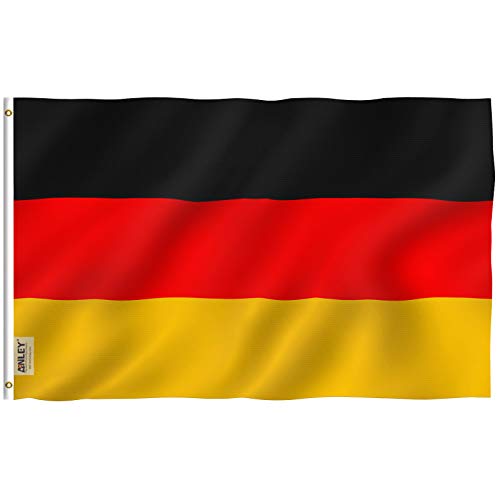Anley Fly Breeze 3x5 Foot Germany Flag - Vivid Color and Fade proof - Canvas Header and Double Stitched - German Flags Polyester with Brass Grommets 3 X 5 Ft - Image 1